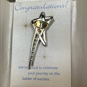 Mary Kay Rising Star Ladder Success Pin Gold/Silver with Red Stone 2018